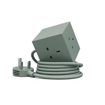 Square 1 UK power strip USB-C 30W 1.8 m - Oak Green - Avolt