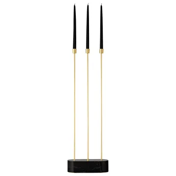 Grasil floor candle sticks - black-gold - AYTM
