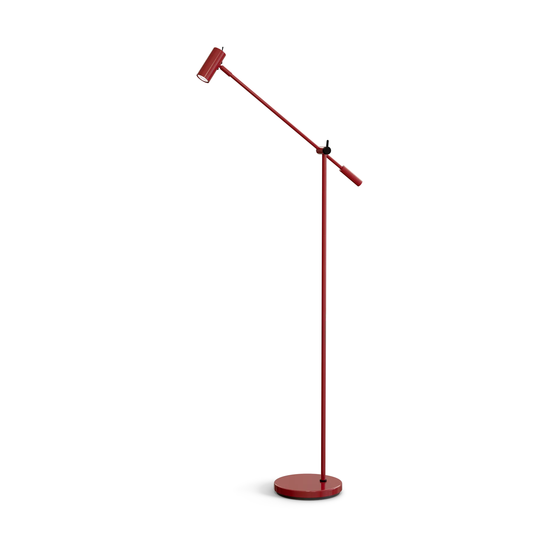 Cato floor lamp 134 cm, Glossy ruby red-matte black Belid