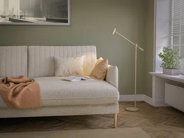 Cato floor lamp 134 cm - Nougat-brass - Belid