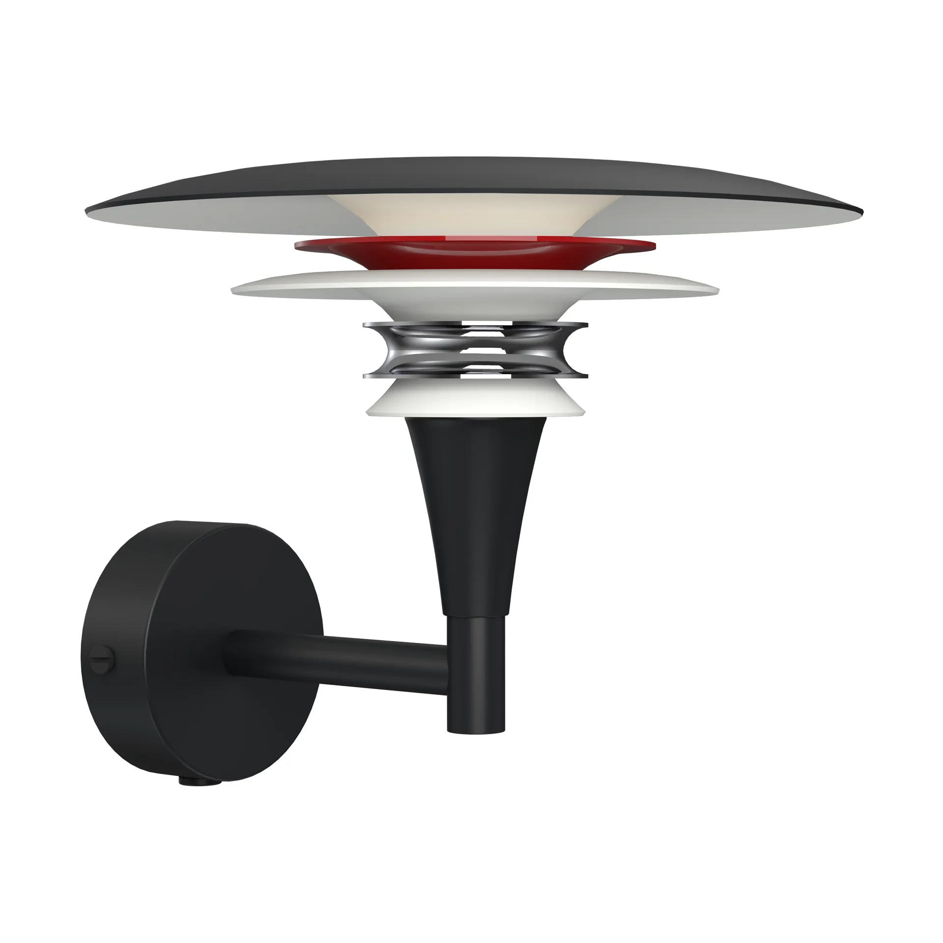 Diablo wall lamp Ø20 cm, Matte black-gloss red Belid