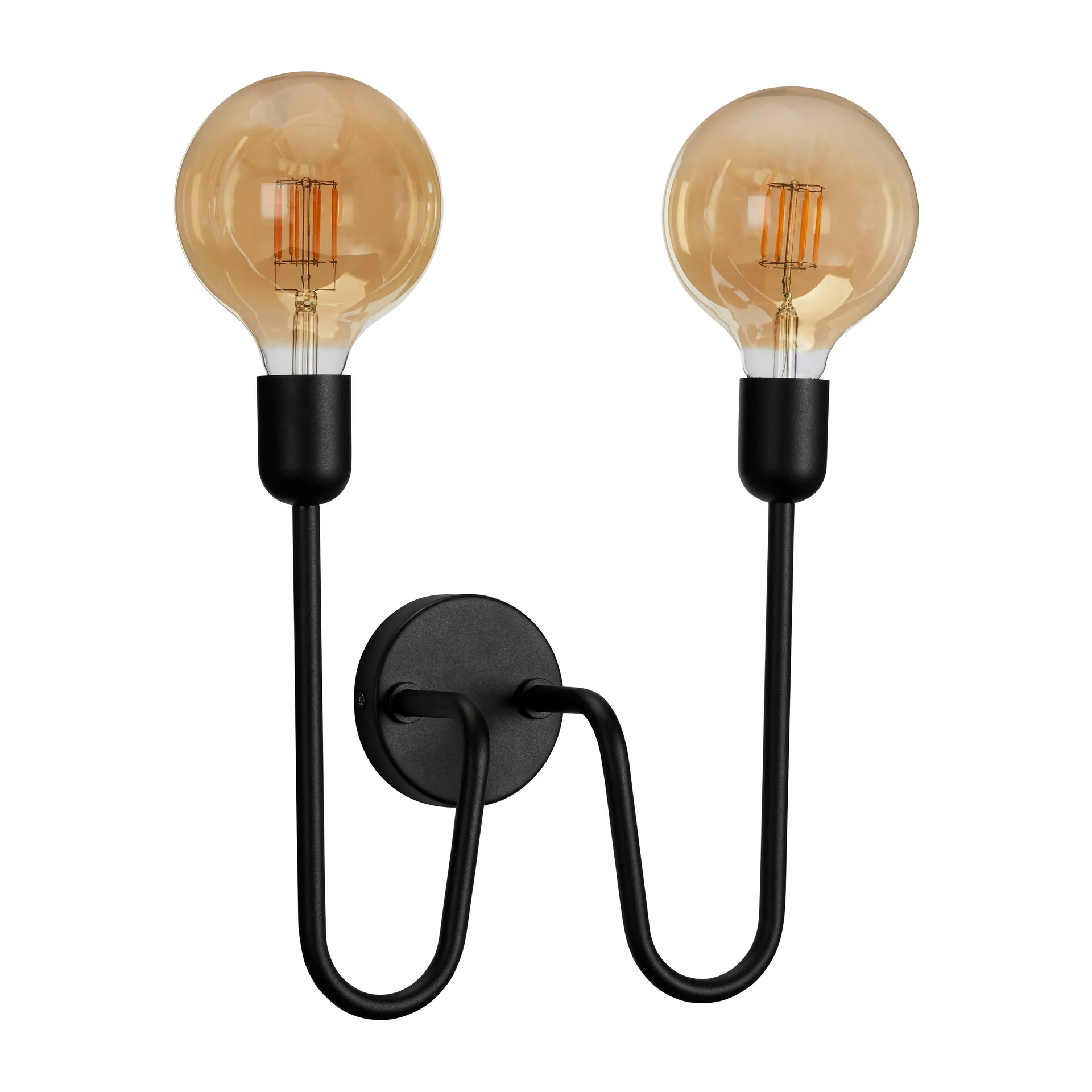 Regal Duo wall lamp with cable and plug, Black Belid