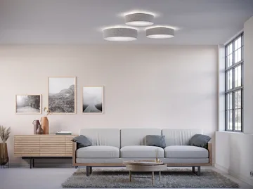 Soft ceiling lamp Ø60 cm - grey wool - Belid