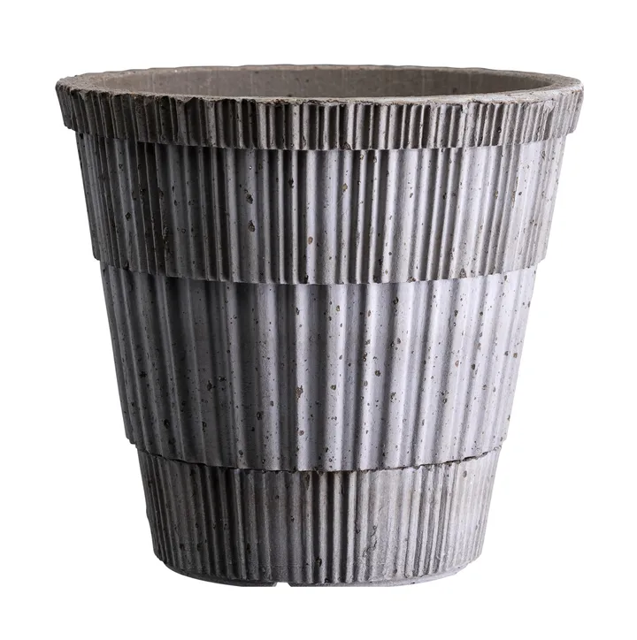 Atlas raw pot with saucer - Grey, Ø18 cm - Bergs Potter