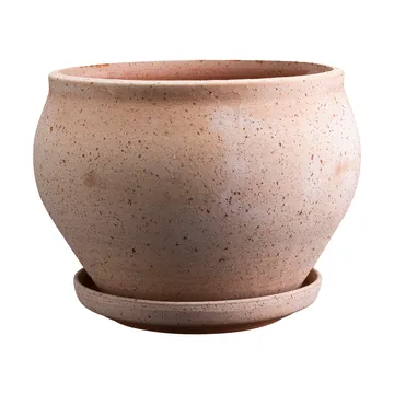 Delphi pot with saucer, 2 pieces - Pink, Ø24 cm, low - Bergs Potter
