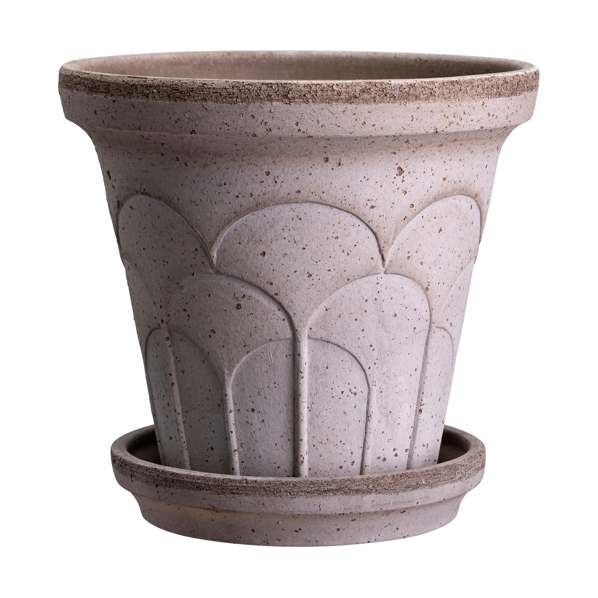 Fleur pot with saucer, 2 pieces, Grey, Ø14 cm Bergs Potter