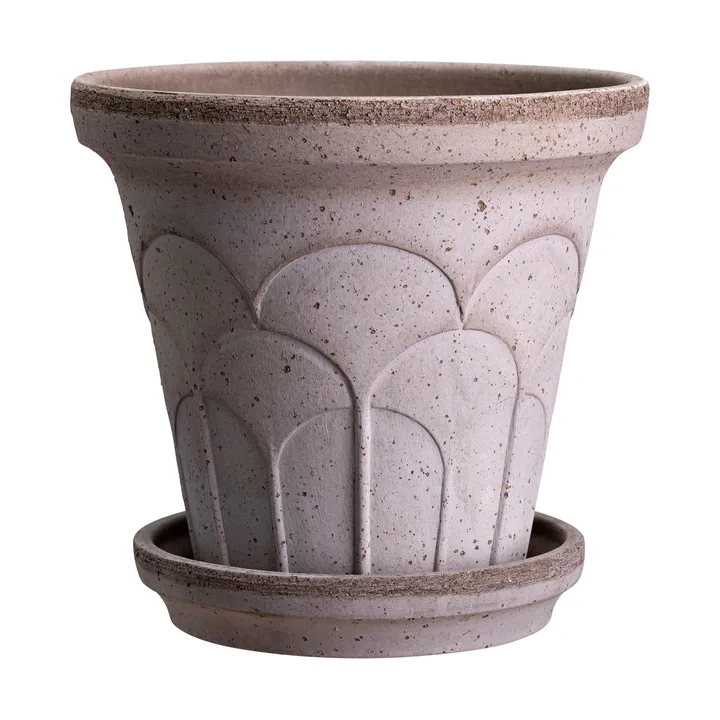 Fleur pot with saucer, 2 pieces - Grey, Ø14 cm - Bergs Potter