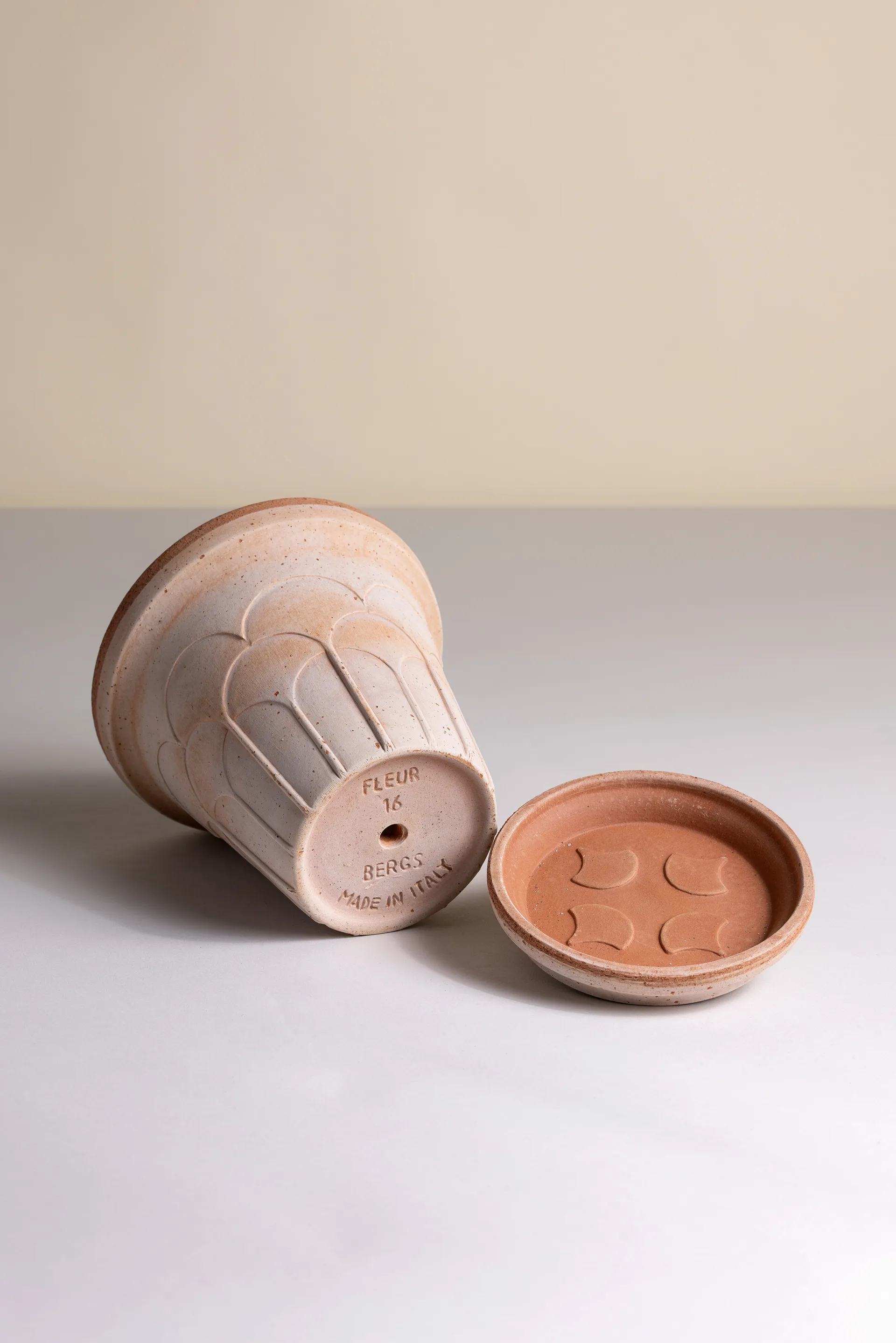 Fleur pot with saucer, 2 pieces, Pink, Ø16 cm Bergs Potter