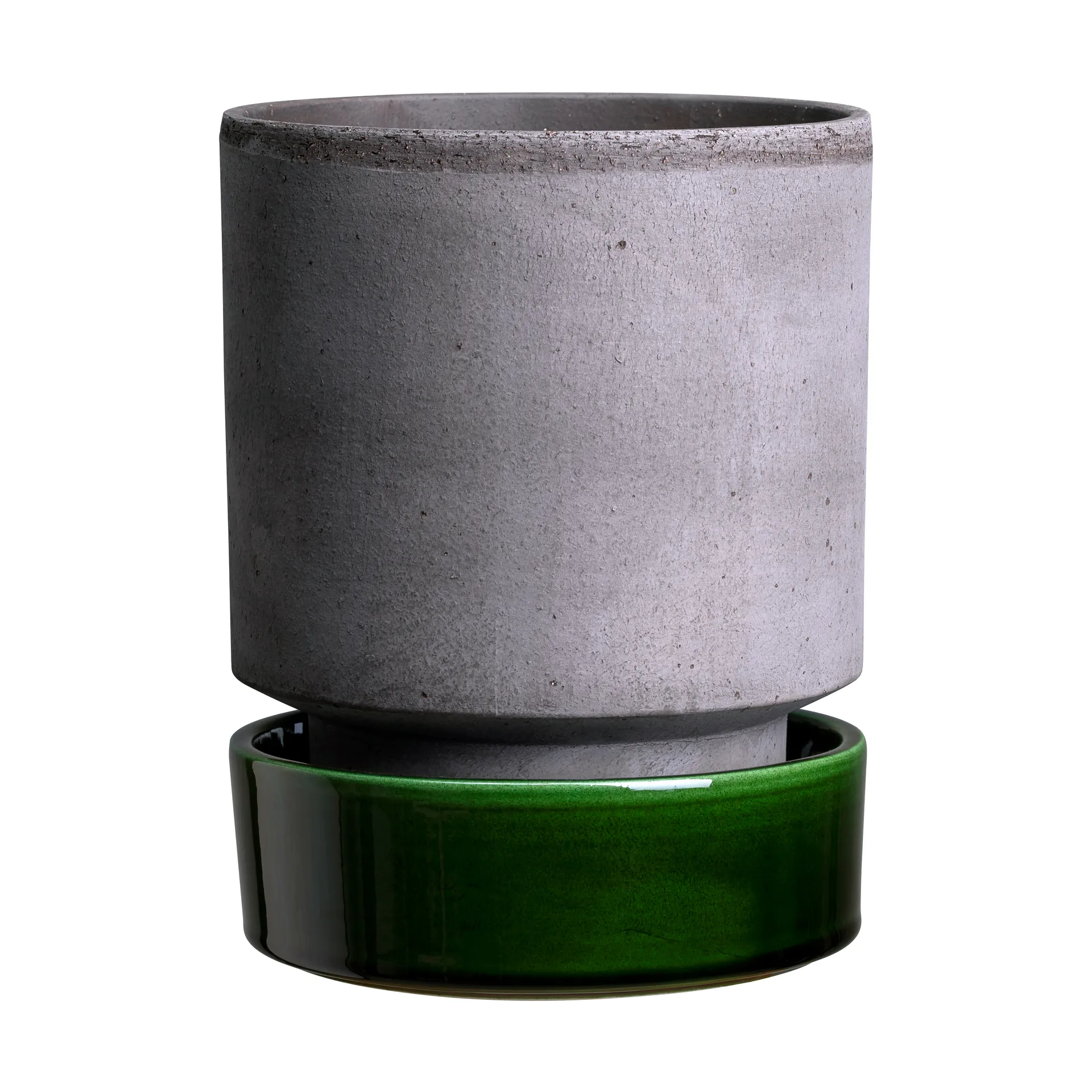 Hoff pot, Ø18 cm, Raw Grey-Emerald Green Bergs Potter