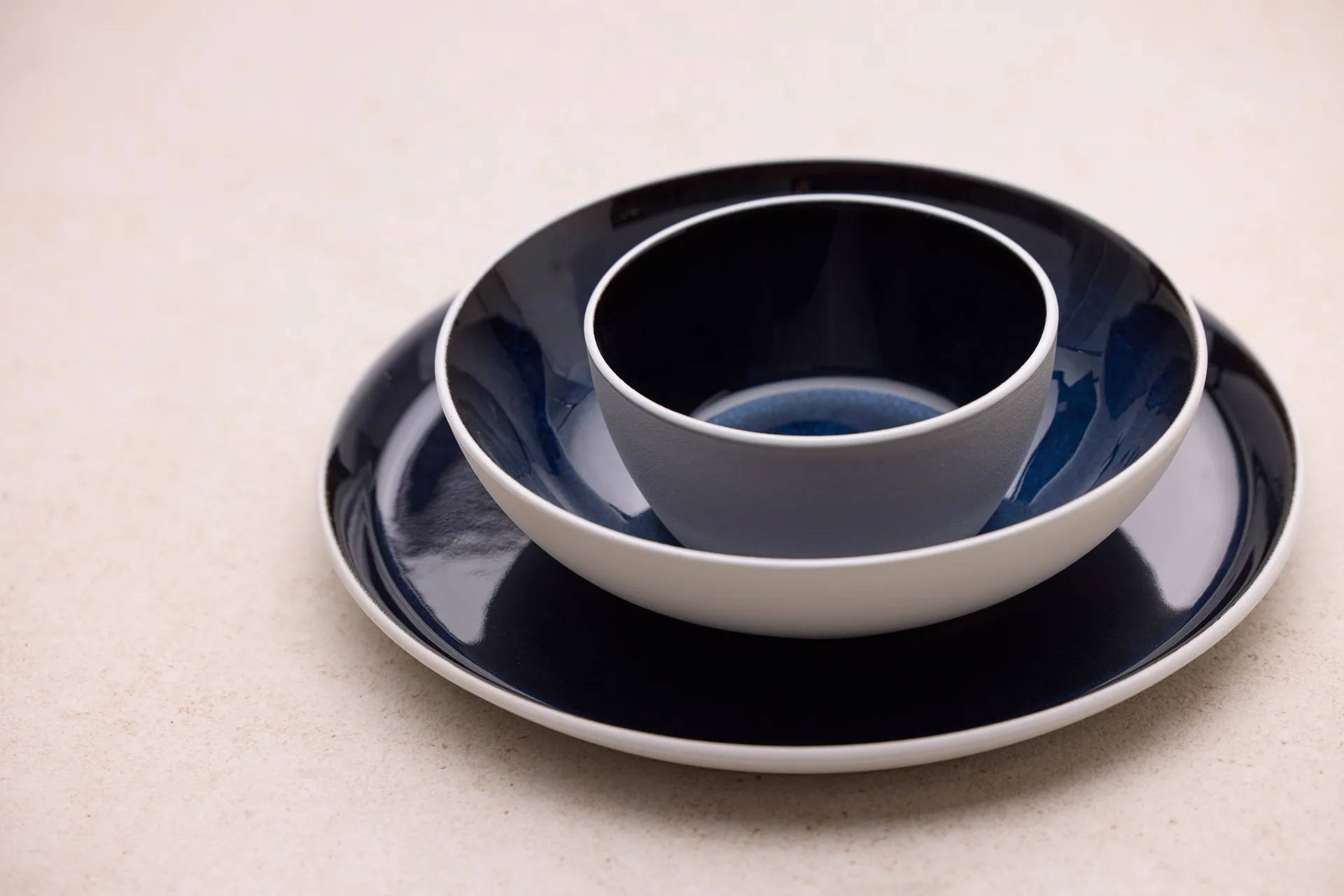 Bitz bowl gastro Ø12 cm, White–dark blue Bitz