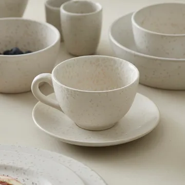 Bitz cup with saucer 24 cl matte - matte cream white - Bitz