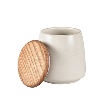 Bitz jar with matte lid 12 cm - matte off white - Bitz