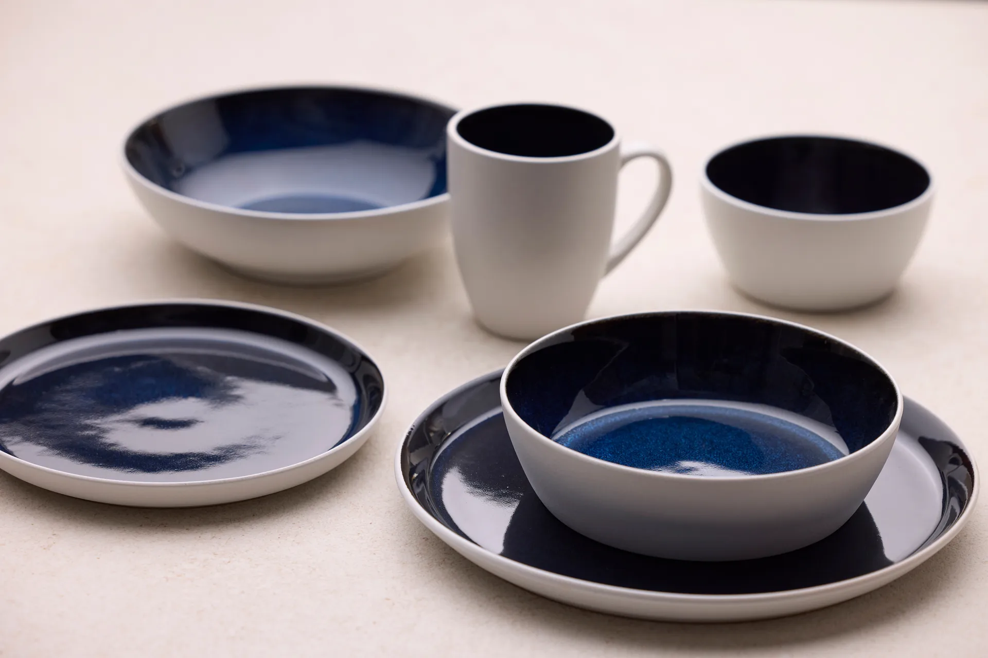 Bitz mug gastro 30 cl, White–dark blue Bitz