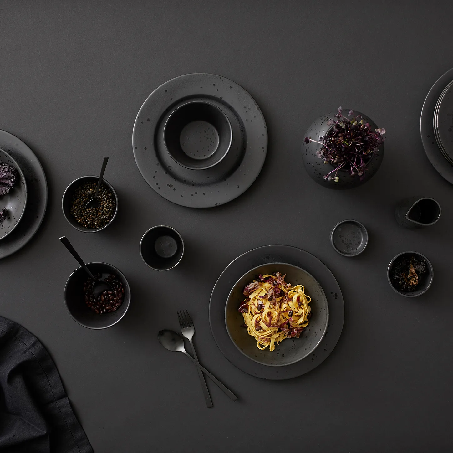 Bitz pasta bowl Ø20 cm matte, black Bitz