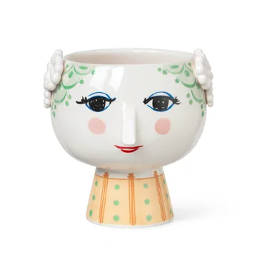 Eva flower pot on foot Ø 15.5 cm - green - Bjørn Wiinblad