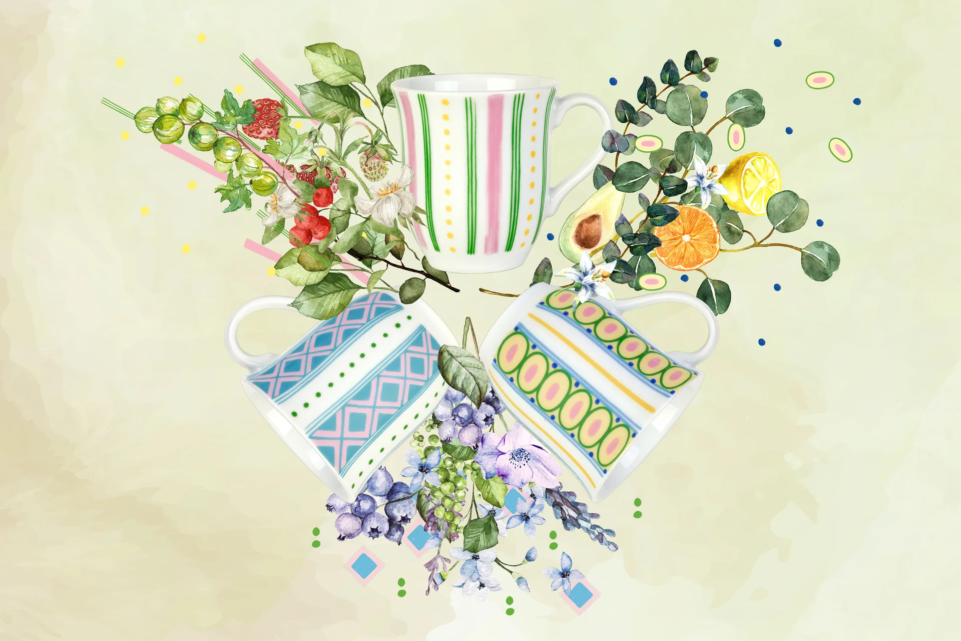 Eva mug 35 cl, Light blue Bjørn Wiinblad