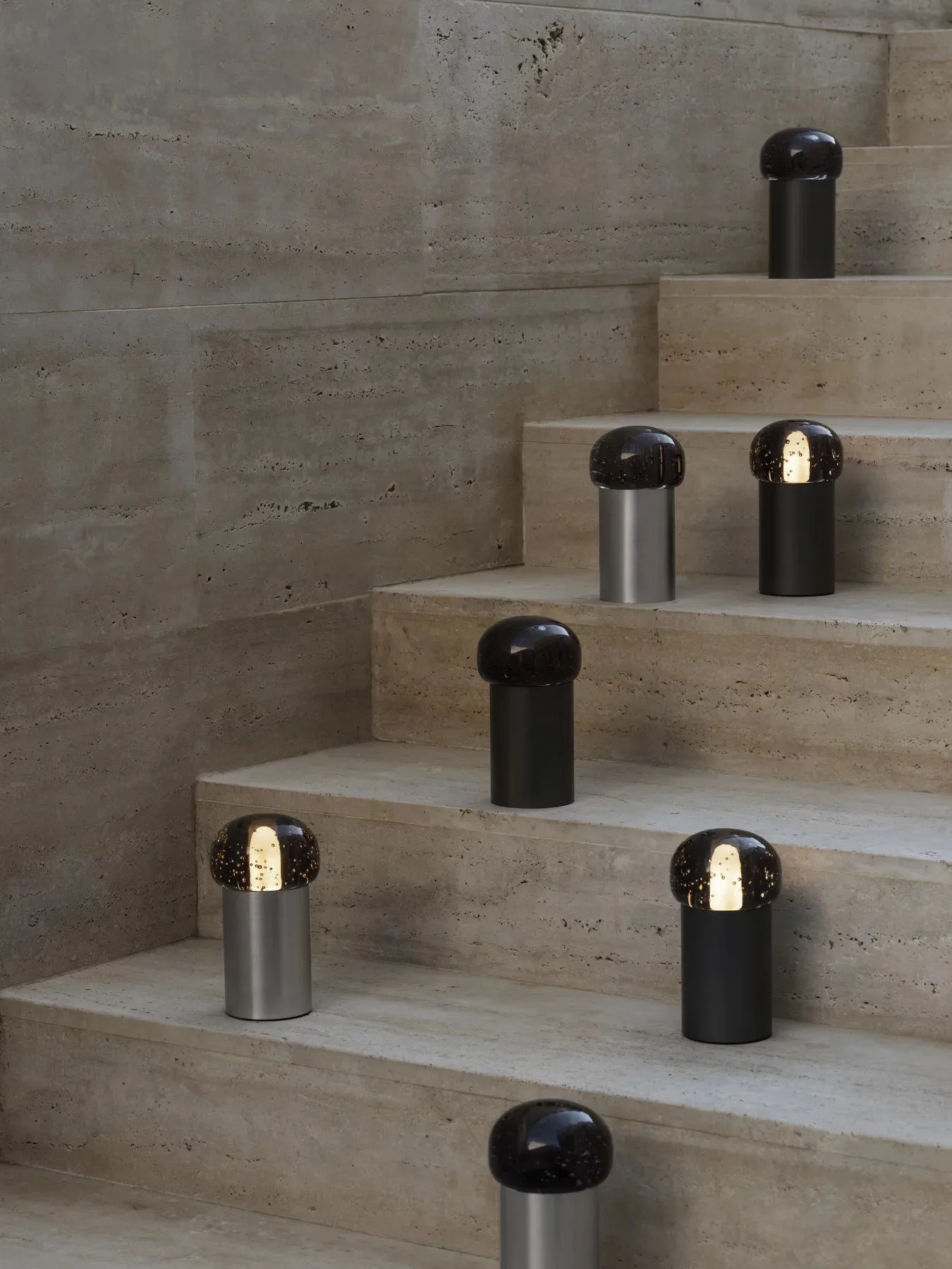 Iris LED lamp 18 cm, Gun metal blomus