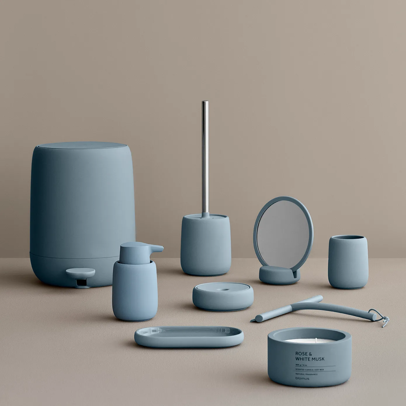 Sono Vanity table mirror Ø17 cm, Ashley blue blomus