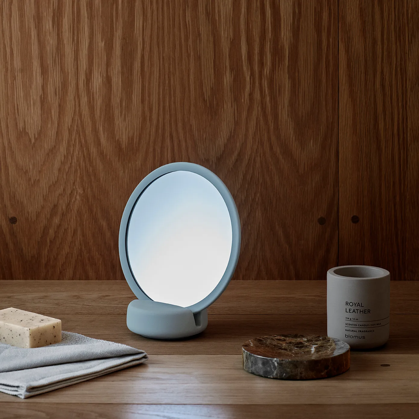 Sono Vanity table mirror Ø17 cm, Ashley blue blomus
