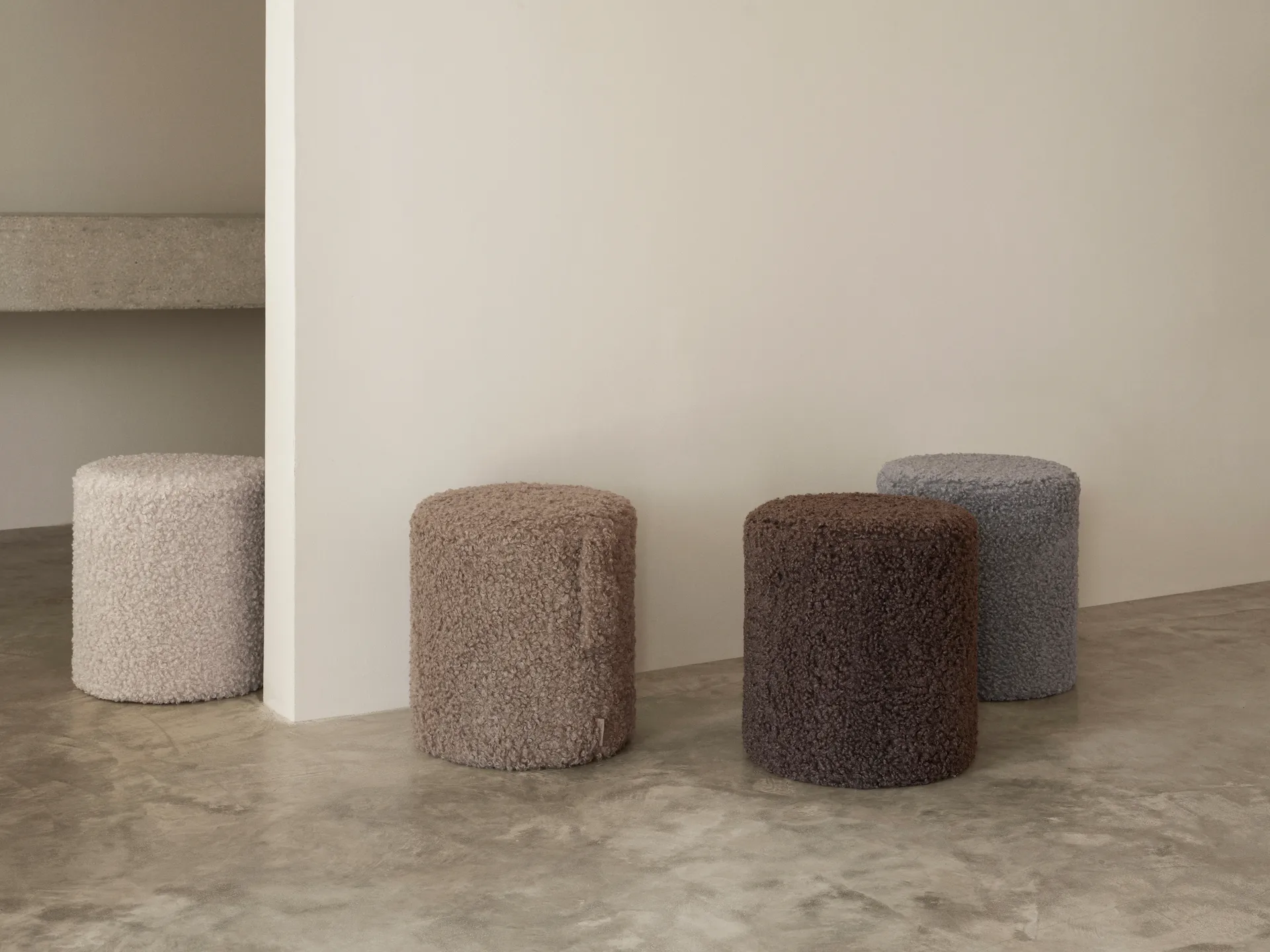 Teddy pouf, Moonbeam, Ø35x40 cm blomus