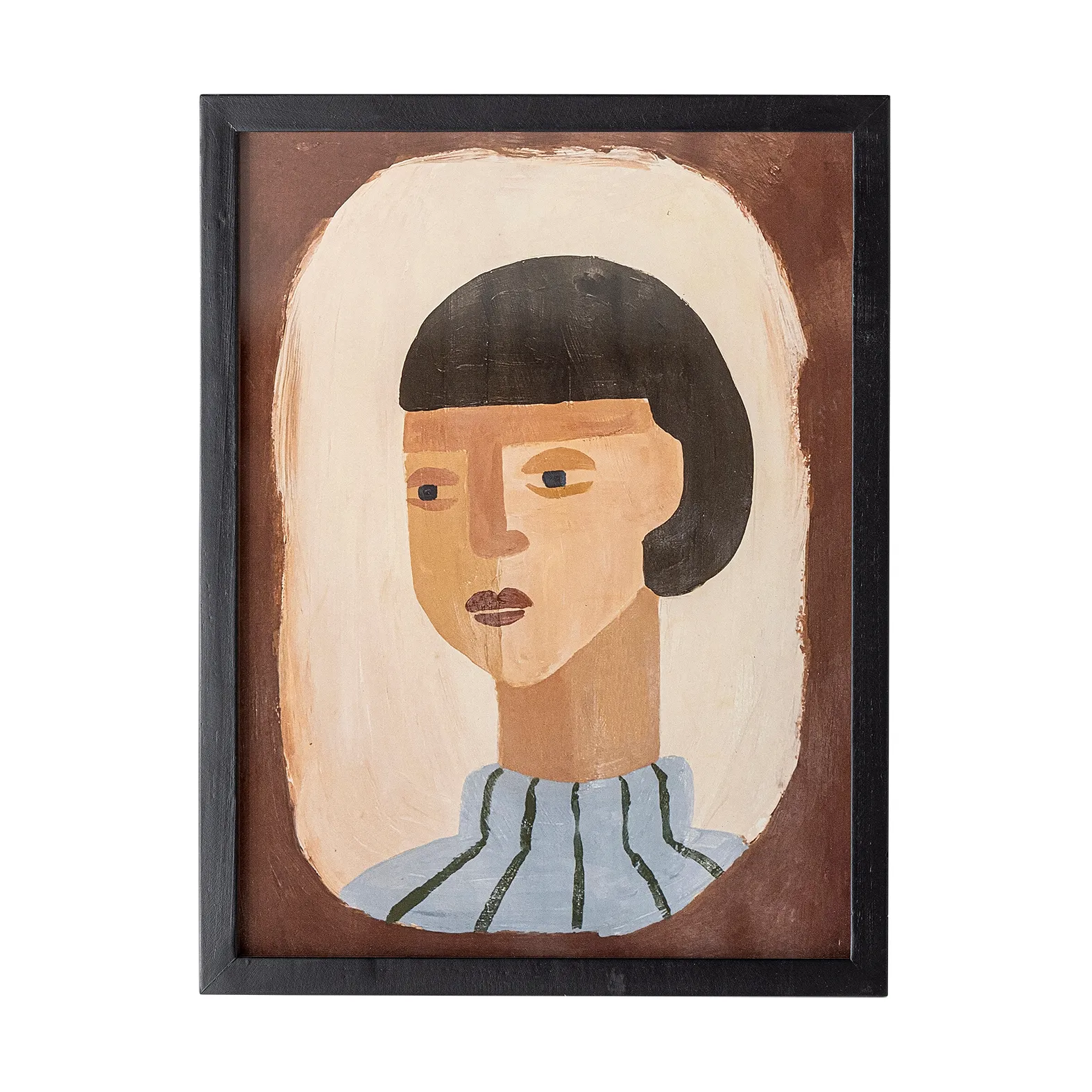 Amanda illustration with frame 32x42 cm, Brown Bloomingville