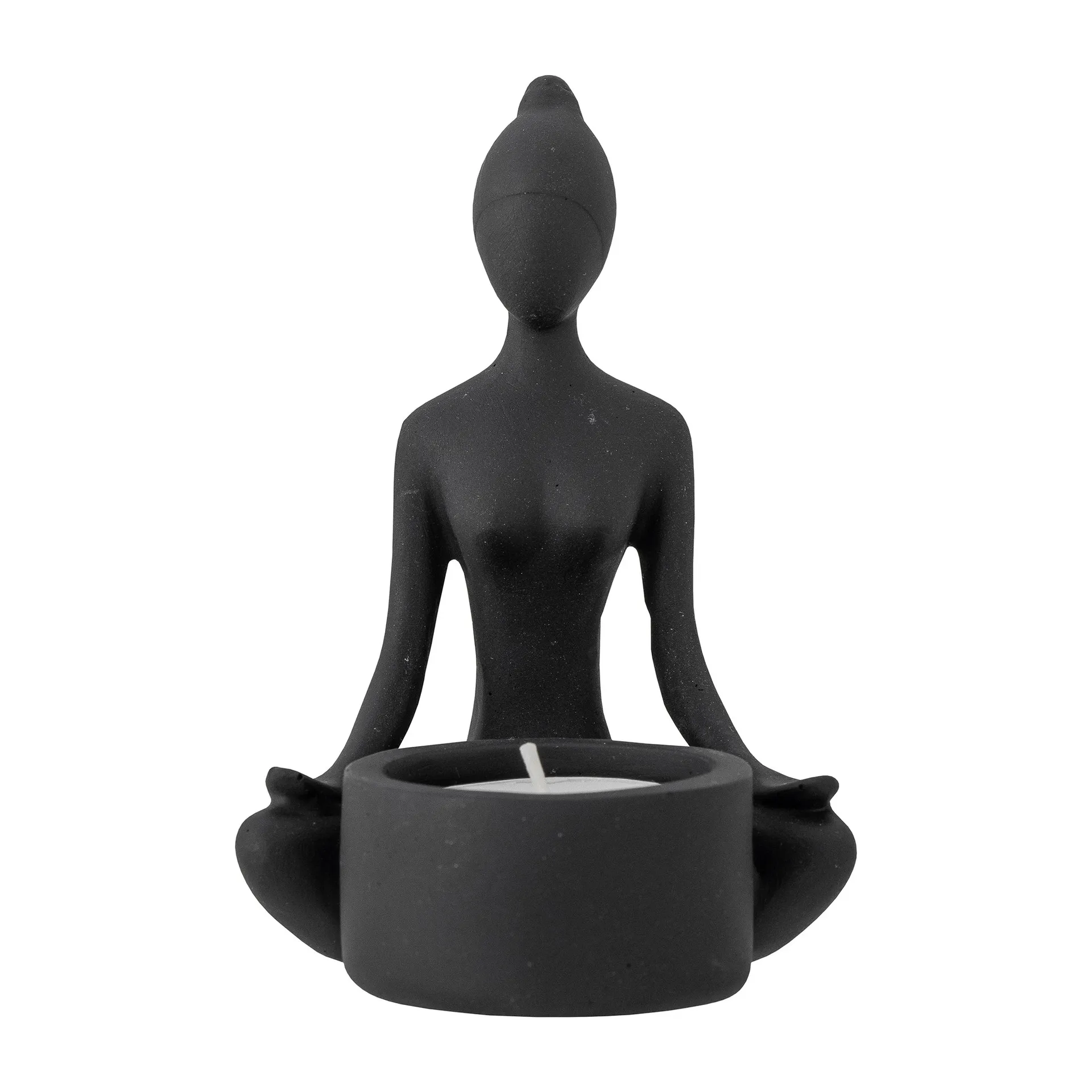 Benna tea light holder 12 cm, Black Bloomingville