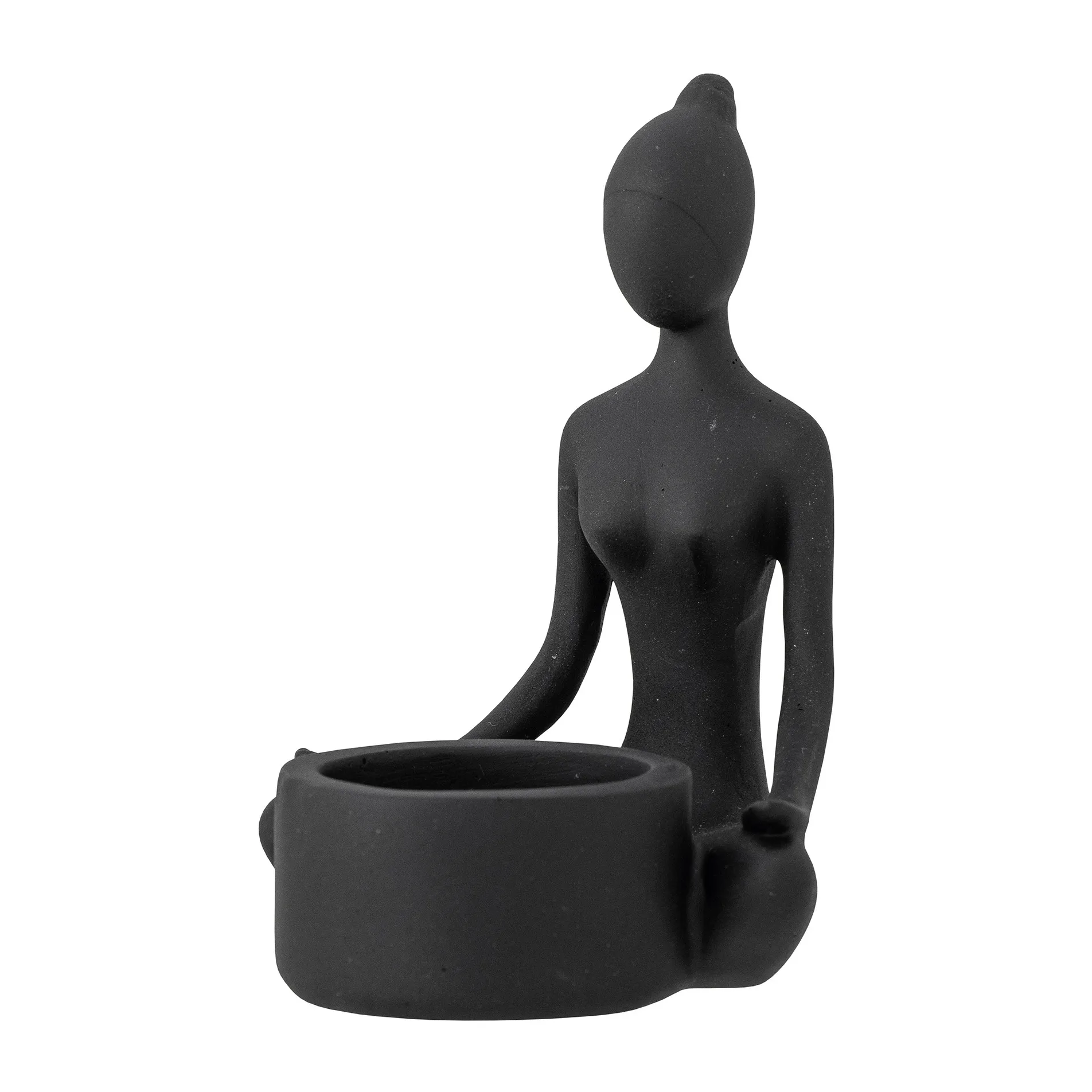 Benna tea light holder 12 cm, Black Bloomingville