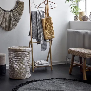 Bloomingville jute rug with fringes Ø122 cm - Black - Bloomingville