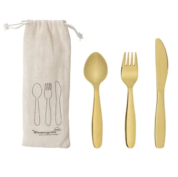 Bloomingville Mini children's cutlery 3 pieces - gold - Bloomingville