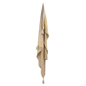 Bloomingville throw with tassles 130x160 cm - Yellow-beige - Bloomingville