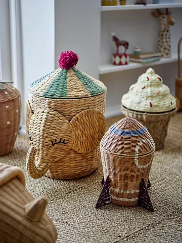Bobo basket with lid 35x50 cm - Natural - Bloomingville
