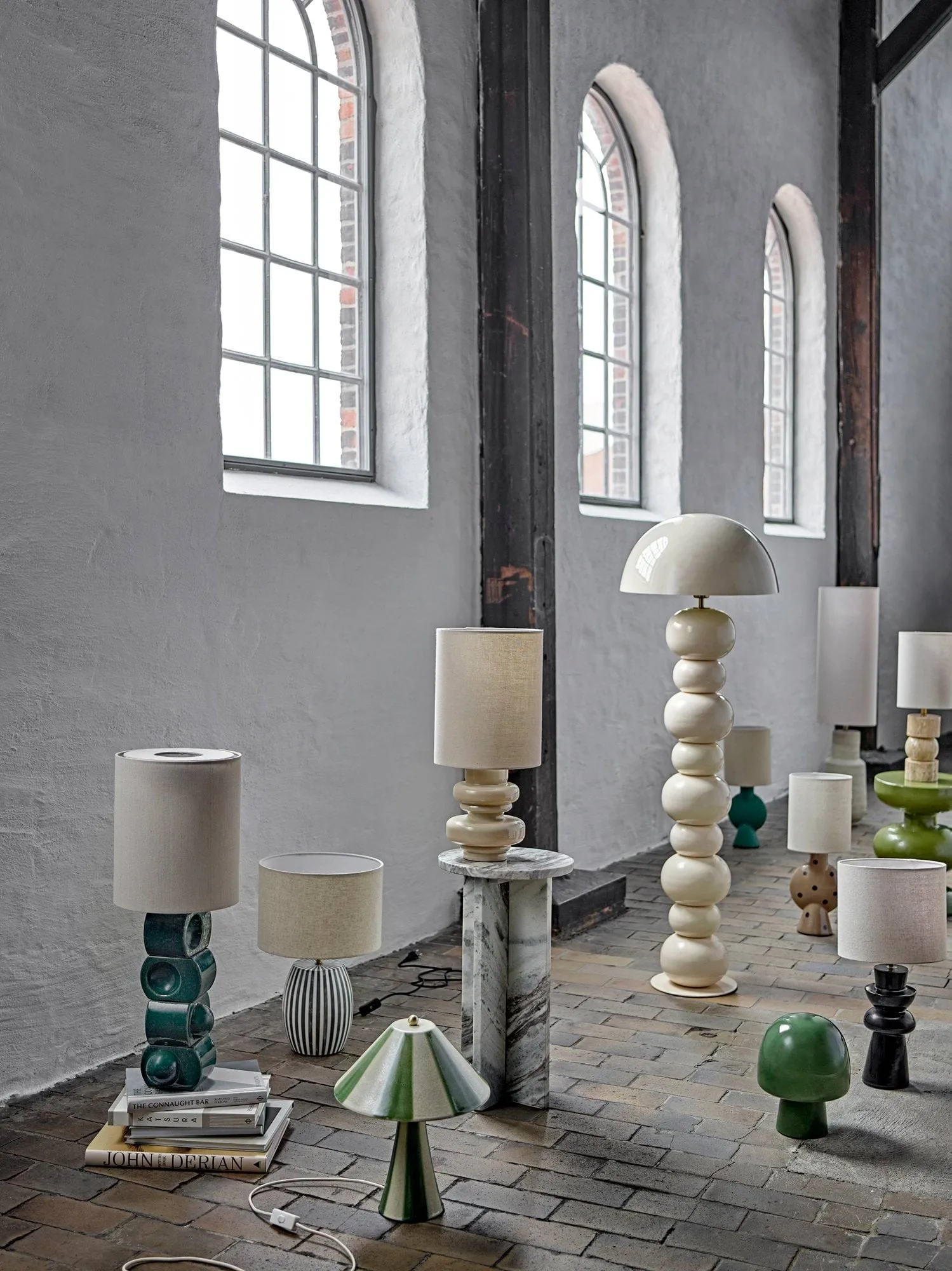 Brady table lamp, Green, Ø25 cm Bloomingville