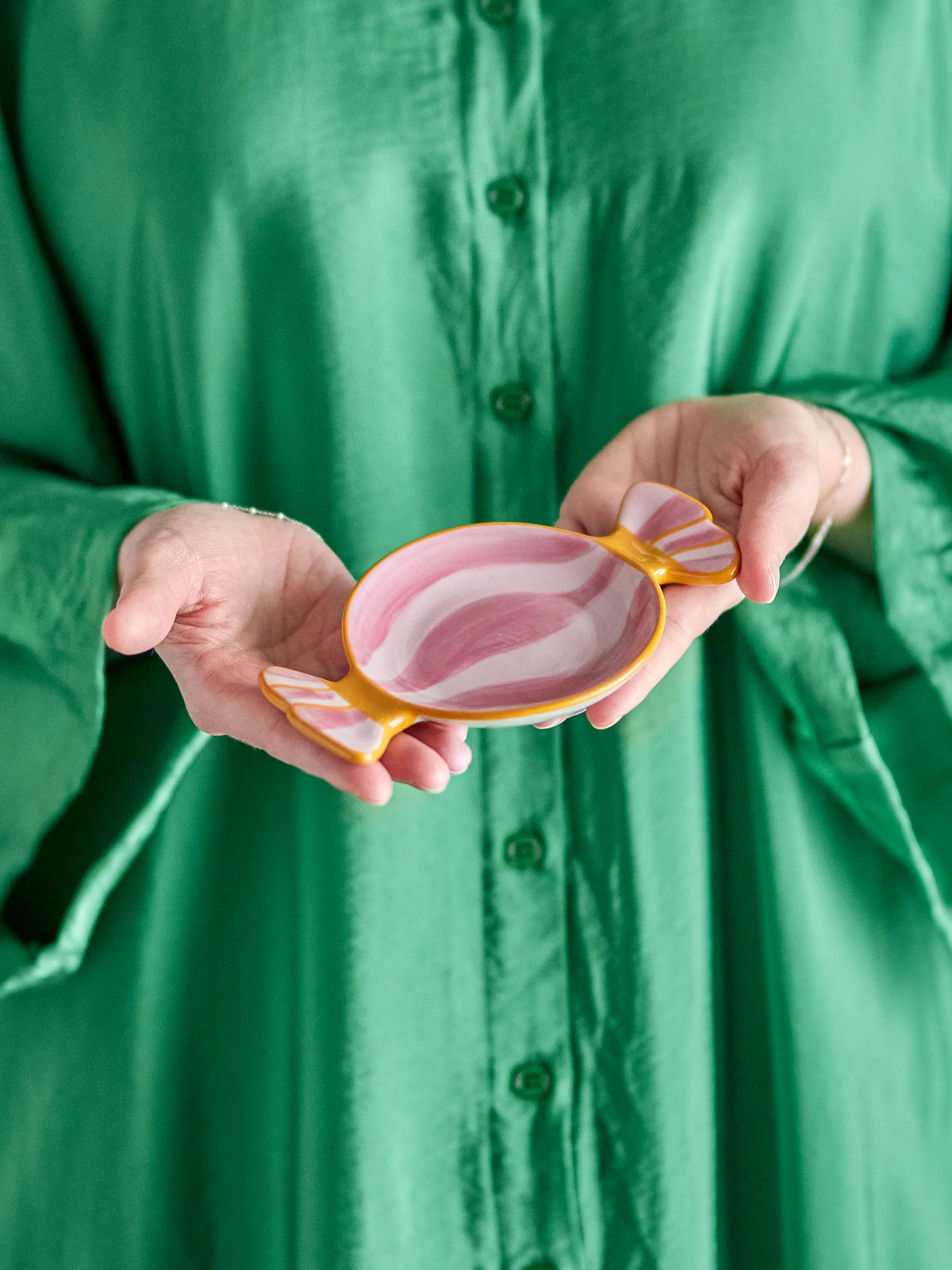 Caramella serving tray 10x15 cm, Pink Bloomingville