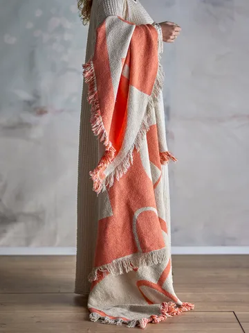 Caya throw 130x160 cm - Orange - Bloomingville