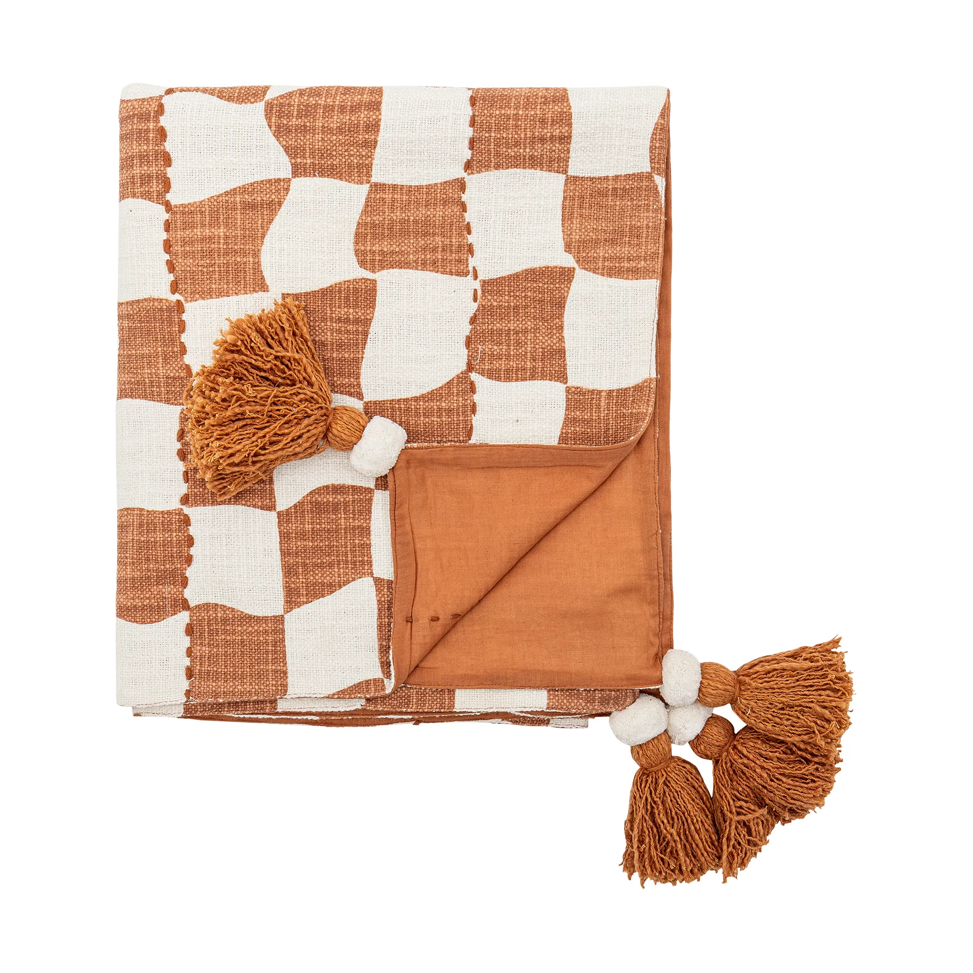 Chola throw cotton 150x130 cm, Brown Bloomingville