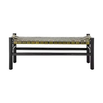 Conner bench - Black-green leather - Bloomingville