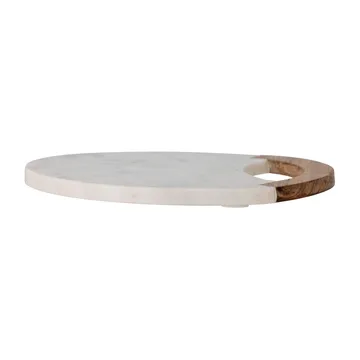 Daniela cutting board with handle Ø30 cm - White marble-acacia - Bloomingville