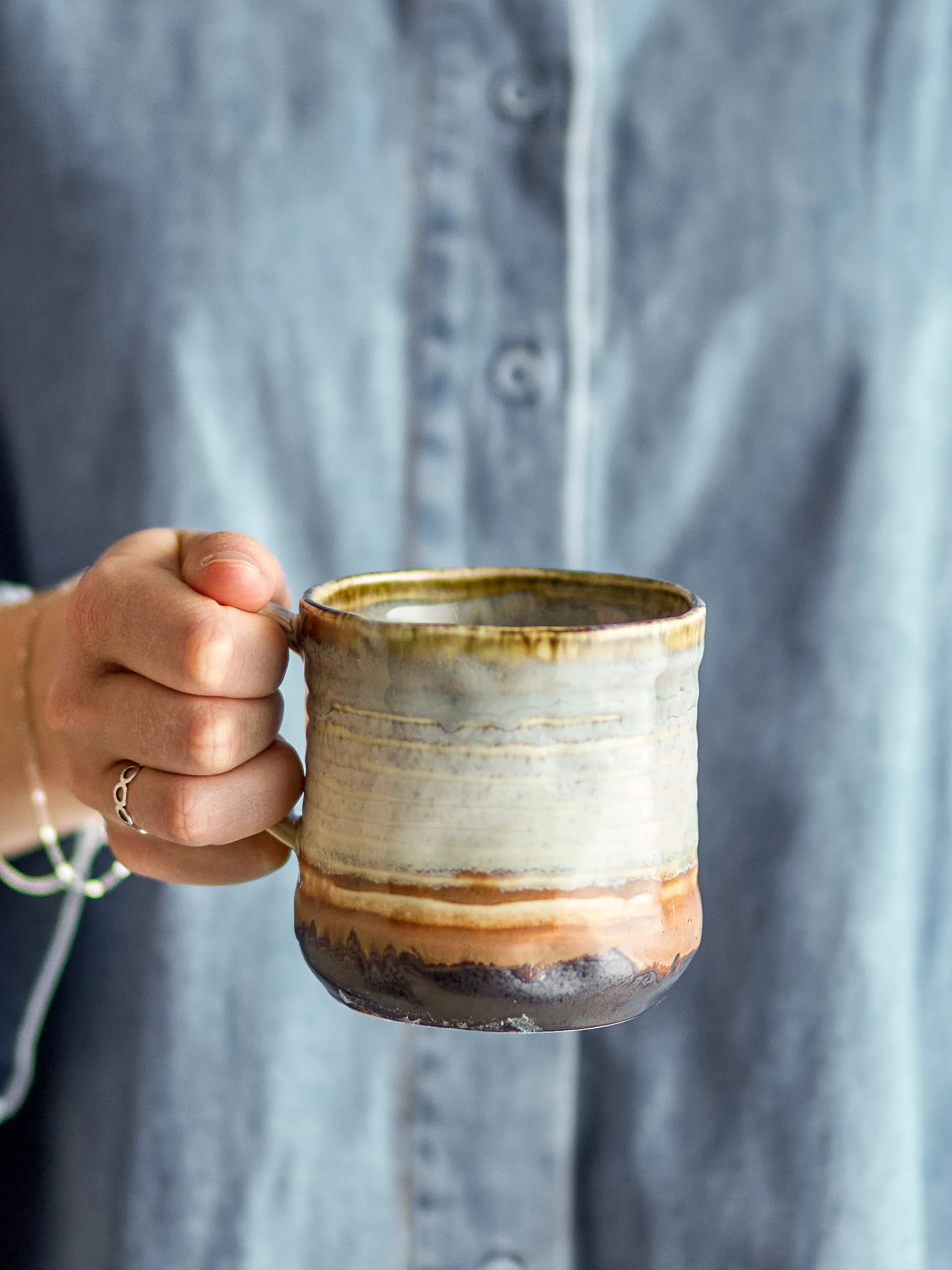 Deana mug 4-pack, Brown Bloomingville