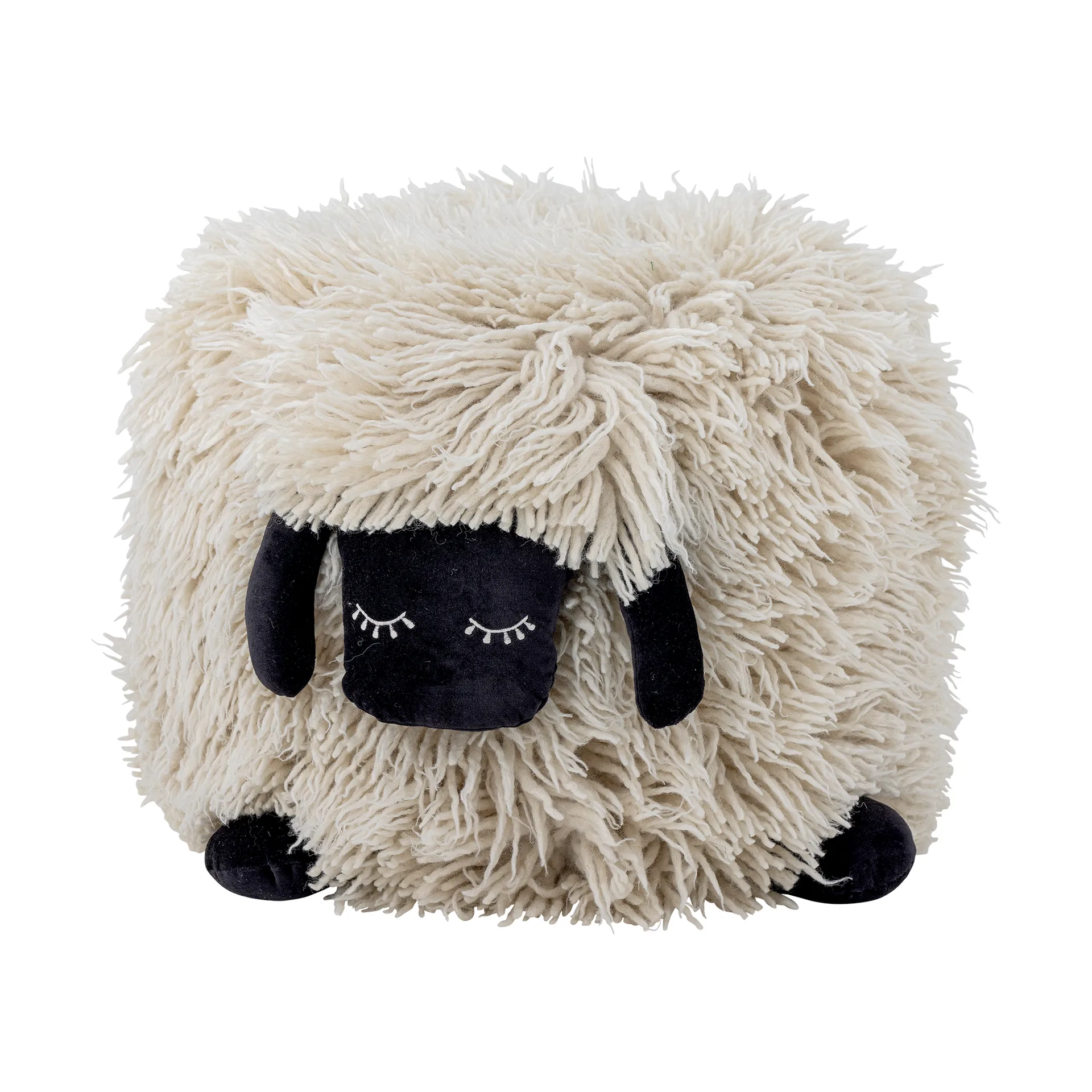Dolly pouf wool 50x45 cm, White Bloomingville