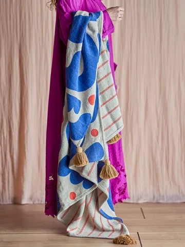 Eviaya throw 130x160 cm - Blue - Bloomingville