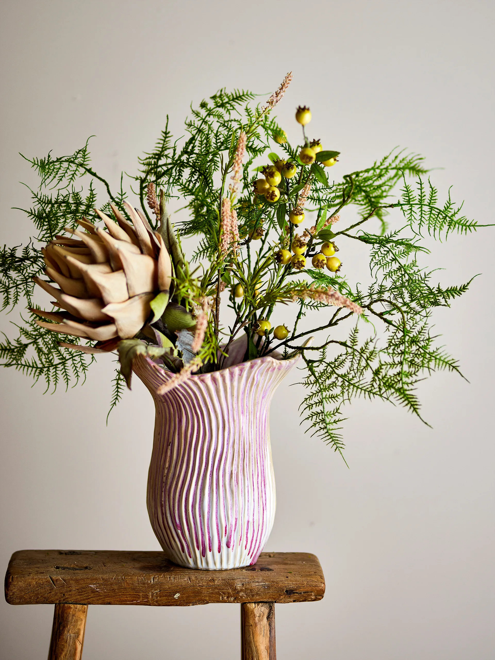 Floral vase 29 cm, Pink Bloomingville