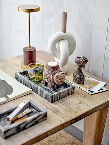 Goa candleholder 20 cm - White marble - Bloomingville