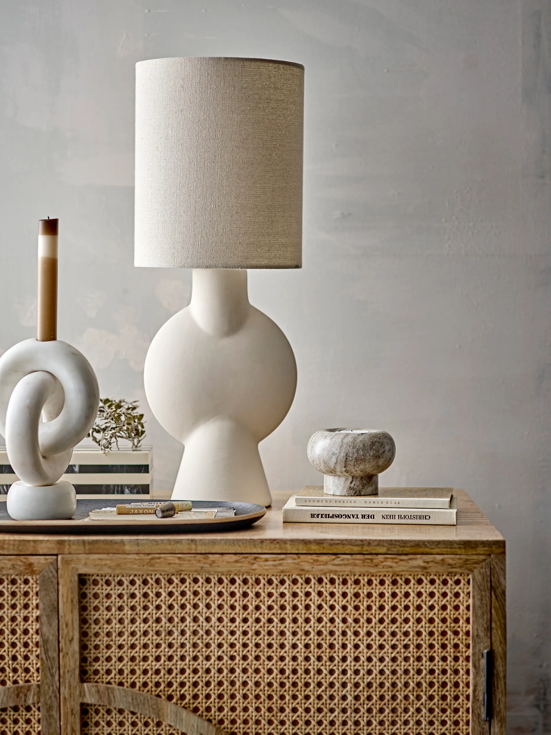 Goa candleholder 20 cm, White marble Bloomingville