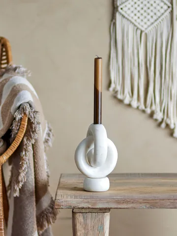 Goa candleholder 20 cm - White marble - Bloomingville