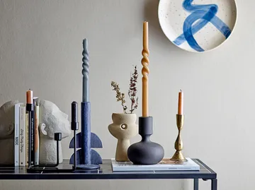 Hafi candlestick 21 cm - Black - Bloomingville