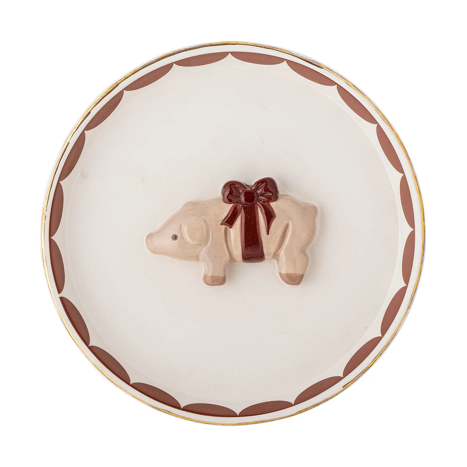 Jolly serving bowl Ø18 cm, White-red Bloomingville