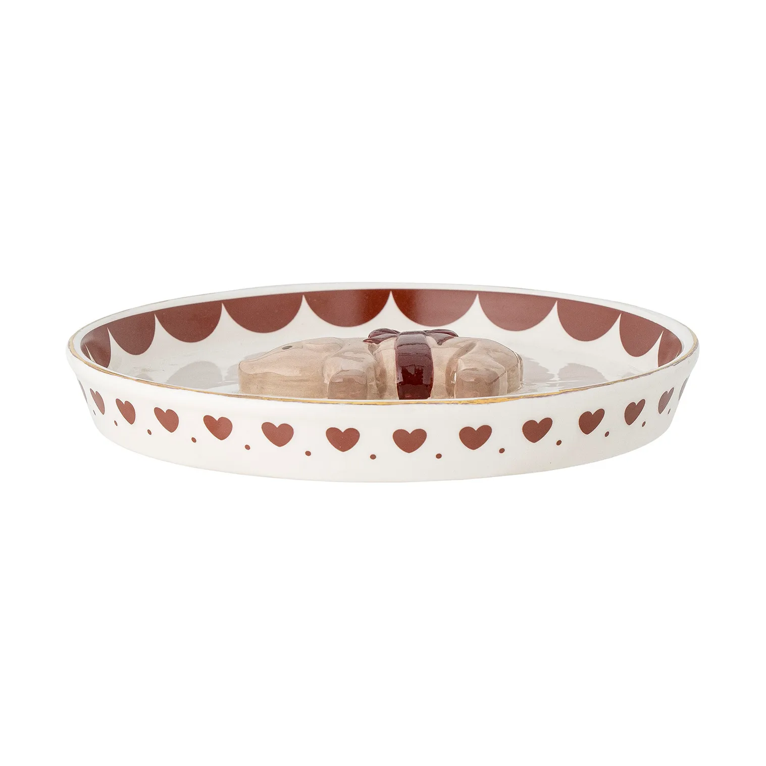 Jolly serving bowl Ø18 cm, White-red Bloomingville