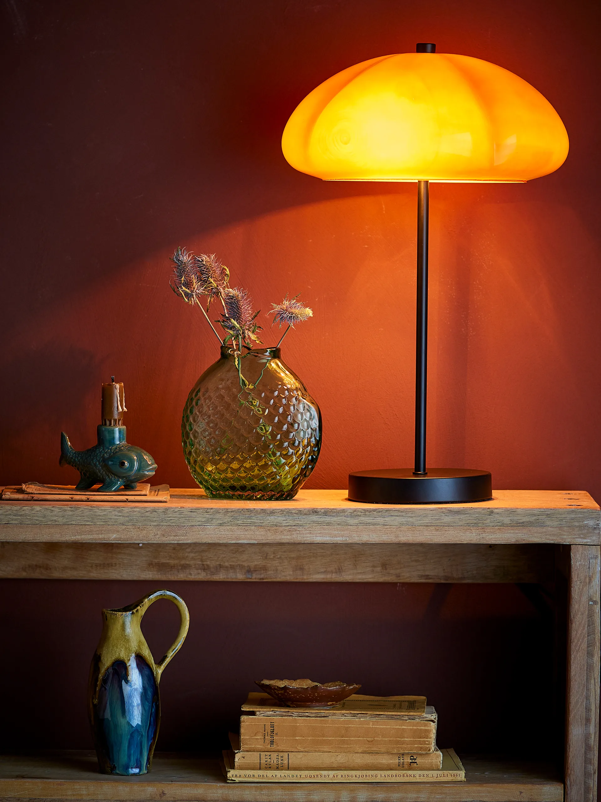 Kinoko table lamp Ø30 cm, Yellow Bloomingville