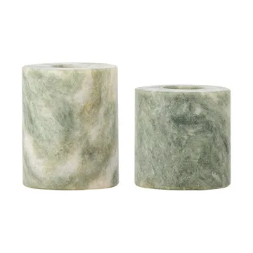 Kokoro candle holder 2 parts - Green marble - Bloomingville