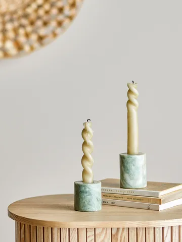 Kokoro candle holder 2 parts - Green marble - Bloomingville